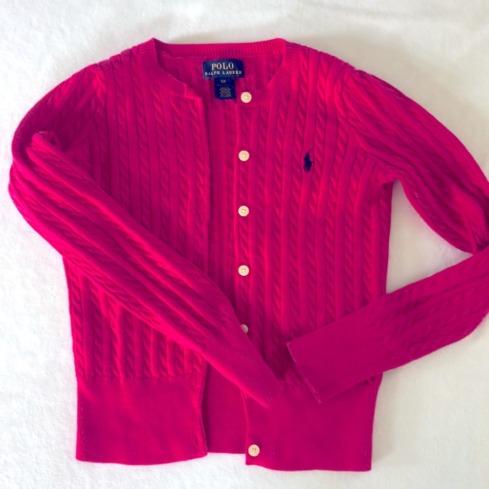 Size 6X girl POLO Ralph Lauren button down cardigan